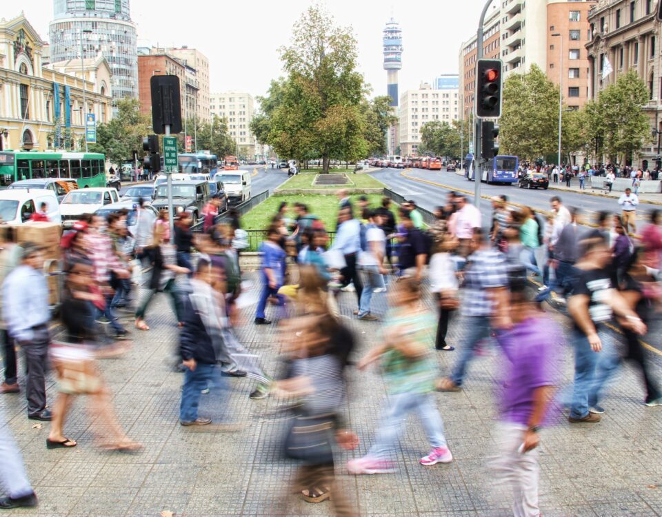 People crossing the road